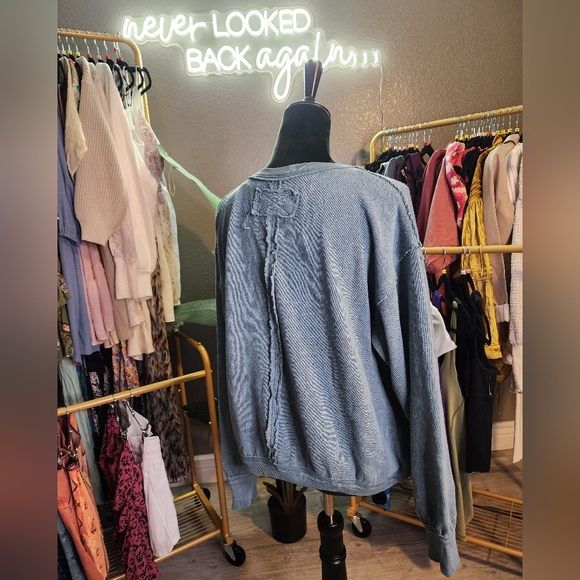 Free People Blue Wrap Top - Picture 10 of 10